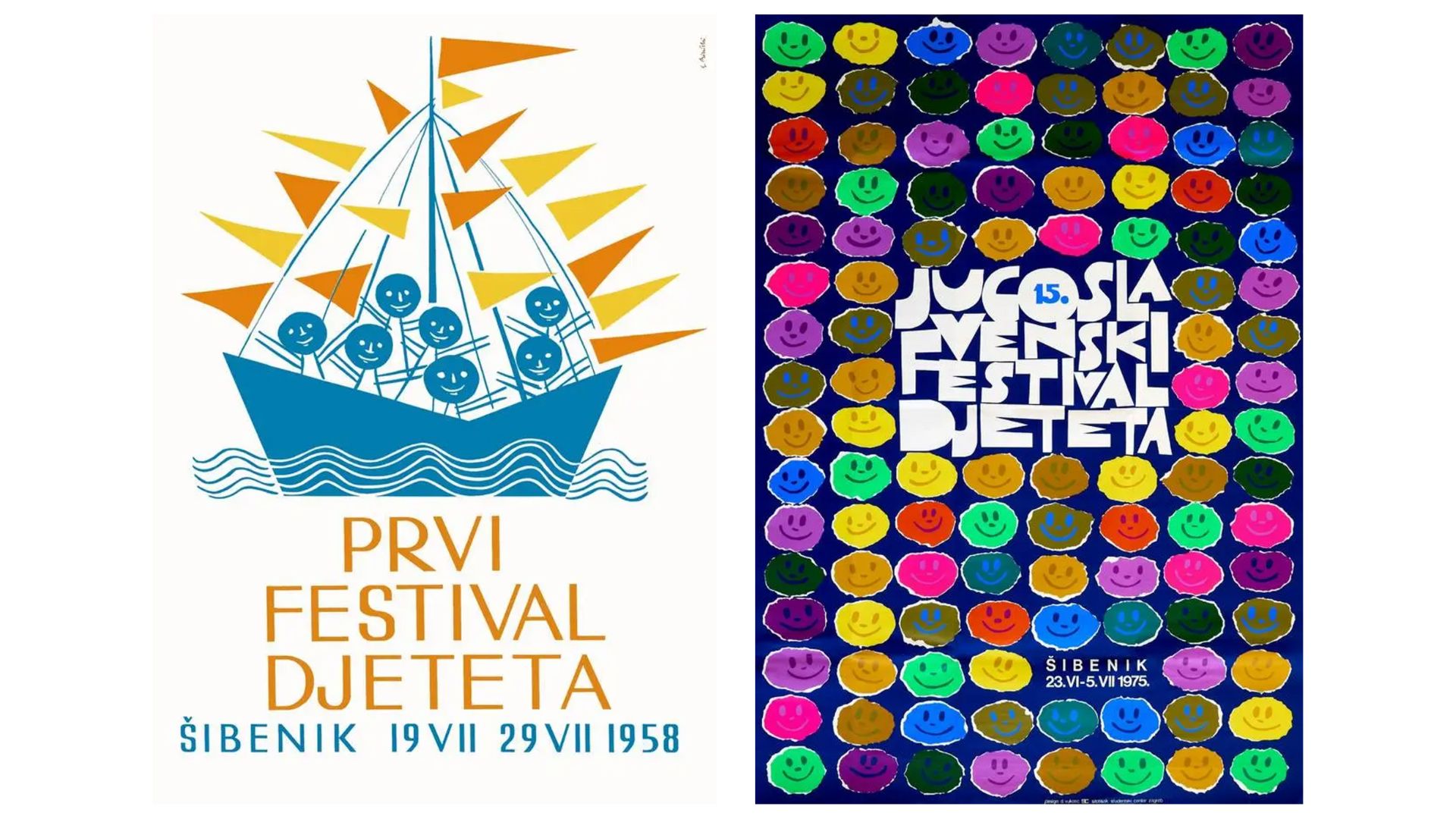 Prvi plakat festivala i jedan kasniji rad Dušana Vukotića