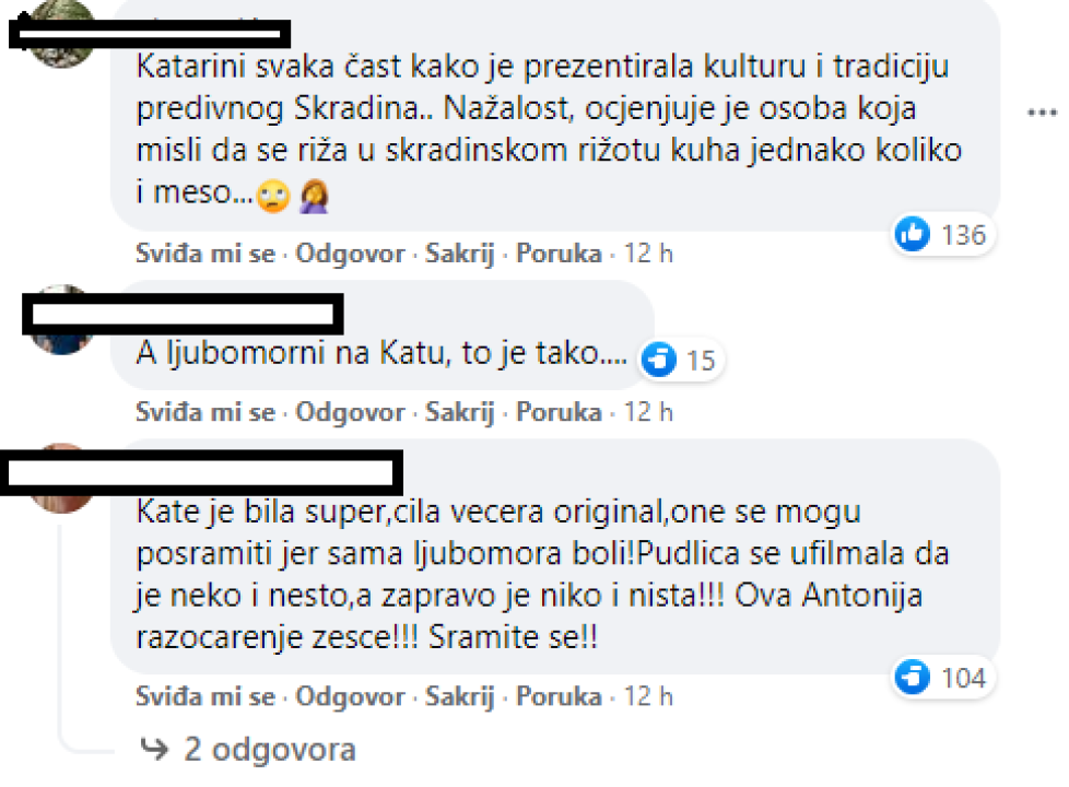 Nakon Večere za 5, Fejs pun komentara podrške za Skradinjanku Katarinu: 'Bilo je to biserje pred svinje'