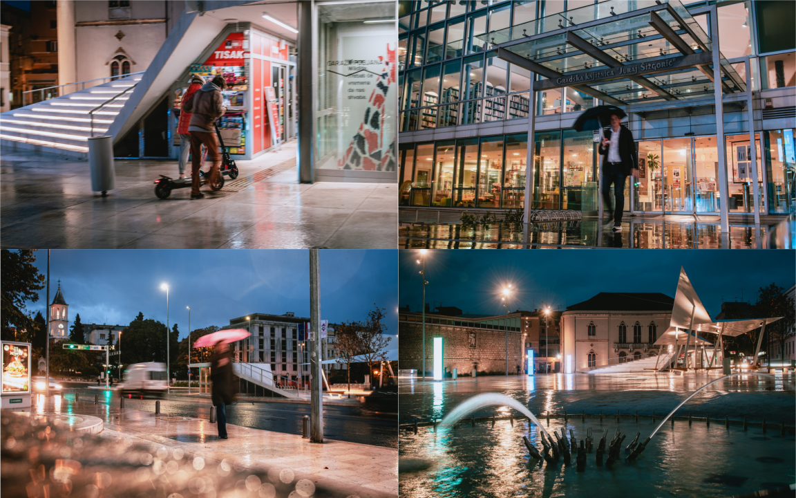 Kiša i jugo ispraznili grad: Prolaznika je malo, ali nekima ne smeta vožnja romobila po kiši