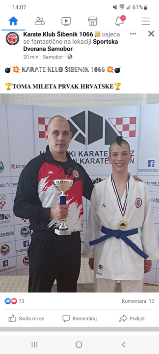 Fantastični rezultati KK Šibenik 1066: Toma Mileta prvak države, Karlo Ramljak i Lucija Mileta viceprvaci 