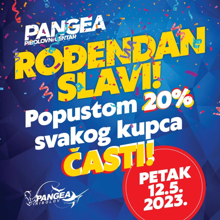 Iskoristite rođendansku akciju od 20 posto u Pangea ribolovnim centrima!