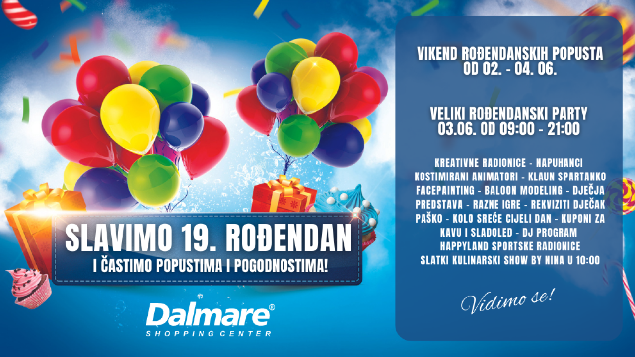 Dalmare slavi 19. rođendan uz popuste i veliku proslavu!