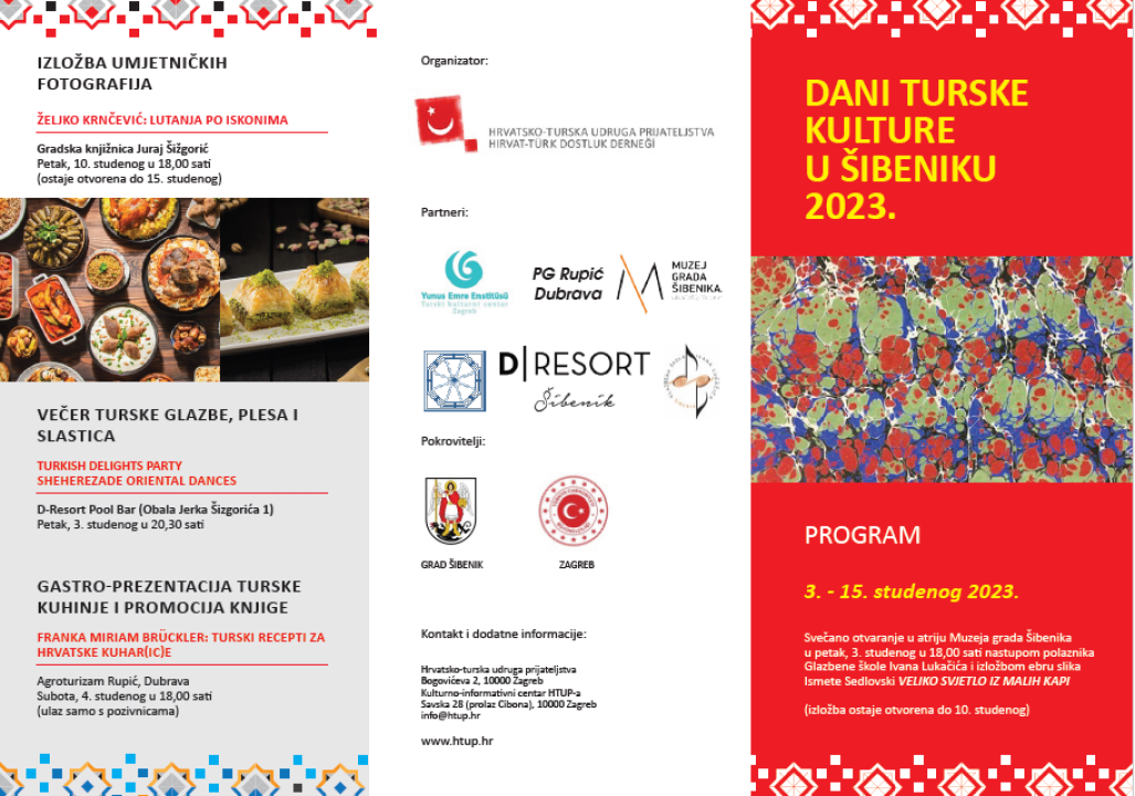 Dani turske kulture u Šibeniku: Očekuju vas radionice, izložbe, glazbena večer, filmovi… 