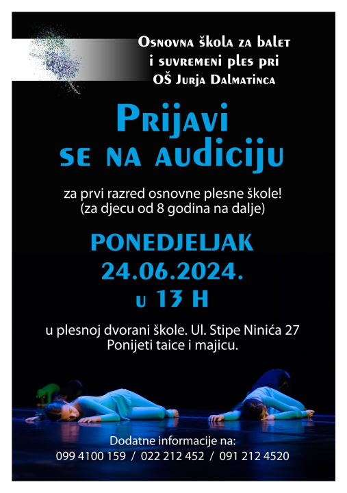 Prijavite djecu na audiciju šibenske Osnovne škole za balet i suvremeni ples