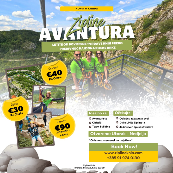 Darujemo ulaznice: Uz Zipline Knin doživite jedinstvene poglede i dozu adrenalina kao nikada prije