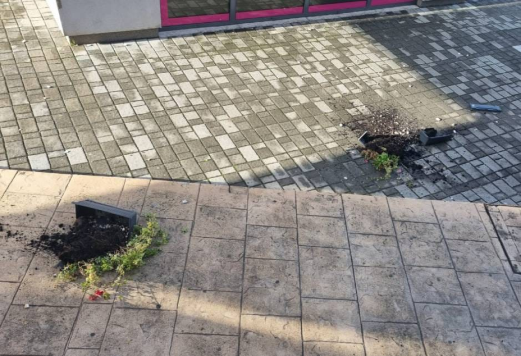 Vandali u centru Vodica porušili gredice sa cvijećem