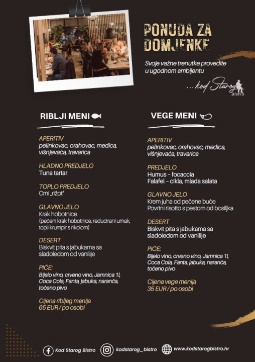 Kod Starog vas očekuju vrhunski meniji za svaki domjenak! 