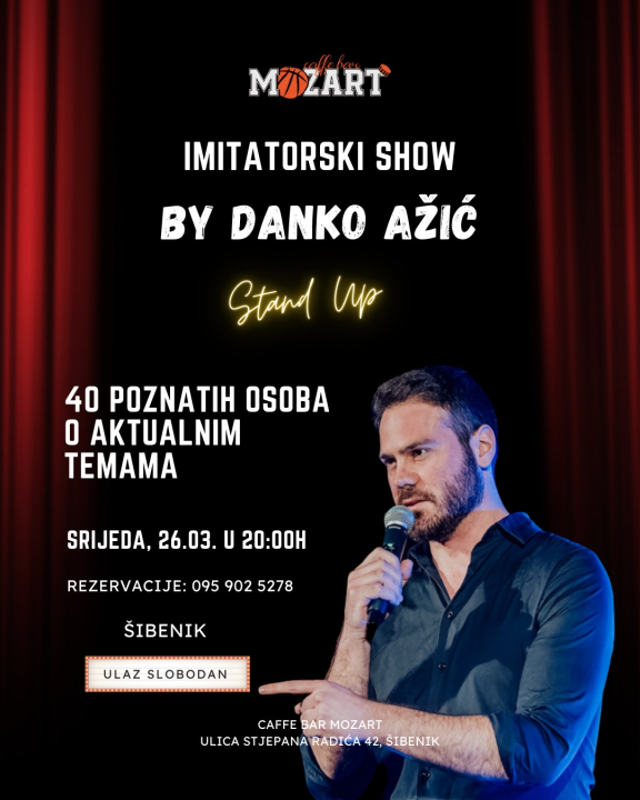 FOTO Ne propustite jedinstveni imitatorski stand-up show Danka Ažića u Mozartu!