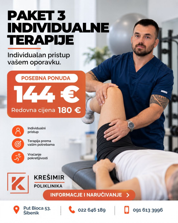 U Šibeniku vas očekuje individualna fizioterapija uz posebne pogodnosti!
