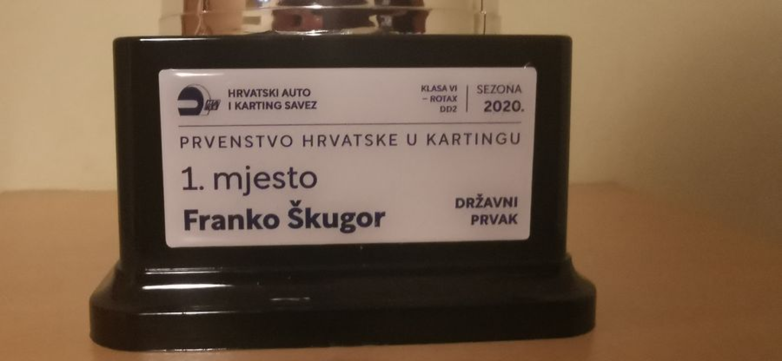 Šibenski kartingaš Franko Škugor primio nagradu za naslov državnog prvaka u klasi Rotax Max DD2 2020