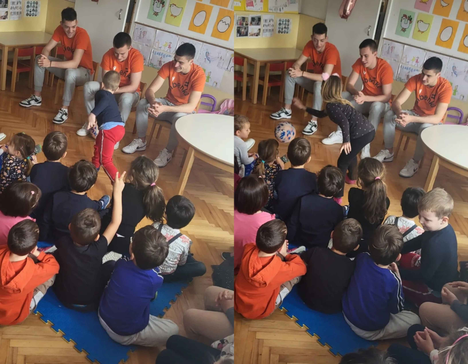 Klarin, Škugor i Brajković posjetili najmlađe navijače u DV Vjeverica 