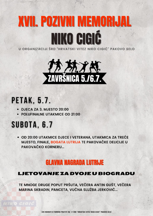 Večeras se traže polufinalisti u Pakovu Selu, ovaj vikend završnica popularnog memorijala