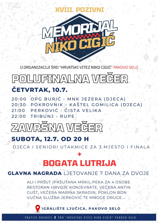 Završnica malonogometnog turnira 'Hrvatski vitez Niko Cigić