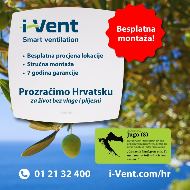 FOTO Do 4 puta dnevno izmijenite kompletan zrak u svom prostoru – bez gubitka temperature, bez vlage, a za cijenu jedne kave godišnje i besplatnu montažu! 