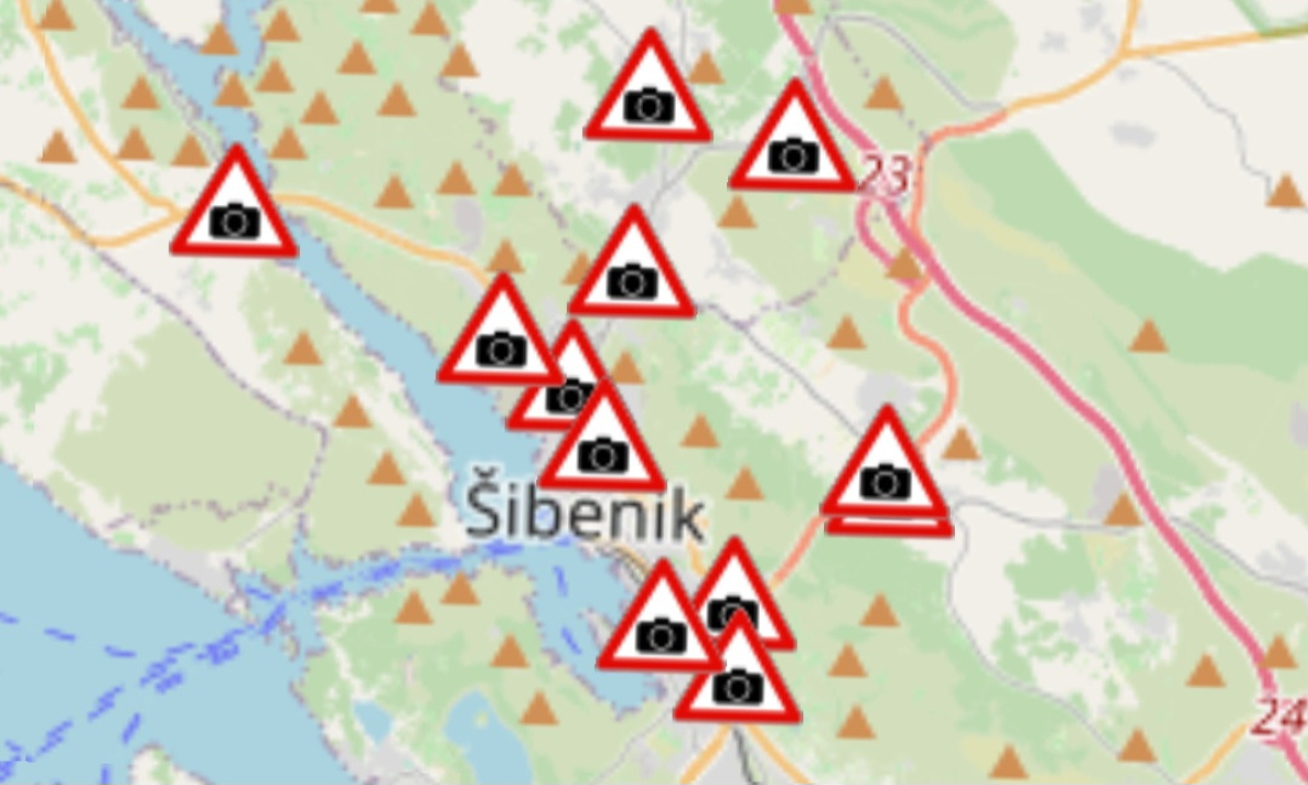 Interaktivna mapa: Evo svih lokacija prometnih kamera u Šibensko-kninskoj županiji