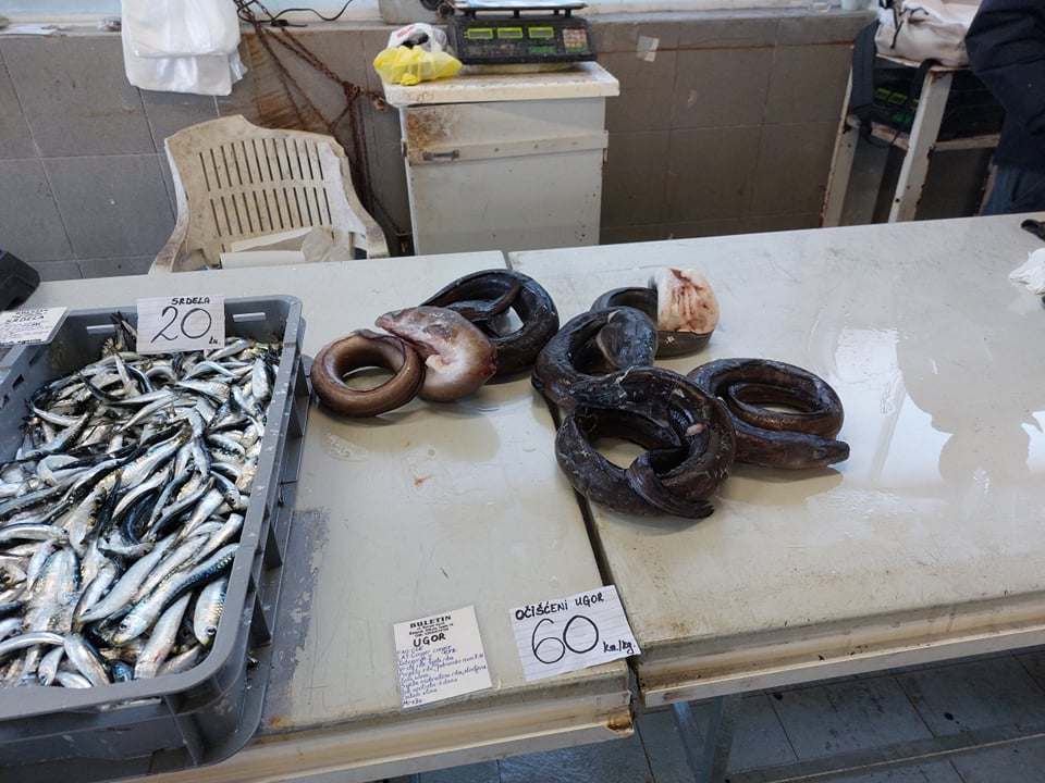 Na peškariji skromna ponuda zbog bure: Srdele, brancini i jedna murina