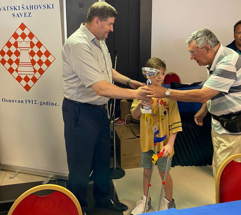 Član Šahovskog kluba Šibenik Ivano Močić prvak Hrvatske do 11 godina