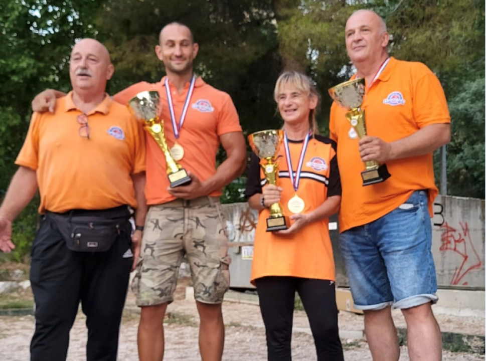 Ozren Mandić, Ida Čekić i Krešimir Ivančević iz PK Dalmatino državni prvaci u petanquama mix triplette  