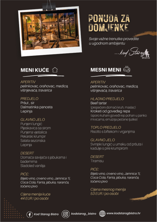 Bistro Kod Starog ima odličnu ponudu menija za domjenke!