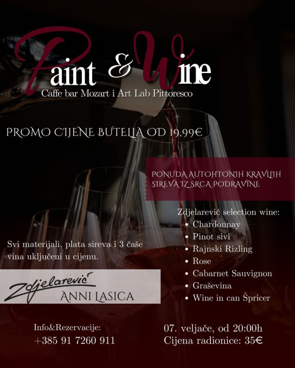 FOTO Mozart ovog mjeseca podiže ljestvicu zabave na novu razinu uz Nina Mrčelu, Sandija Cenova i Wine & Paint!