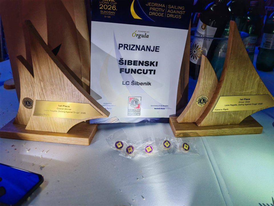 'Jedrima protiv droge': Šibenski Lionsi prvi na regati u Sukošanu